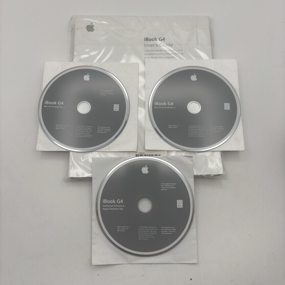 Official Apple - iBook G4 Install Disks & User Guide 10.3.5